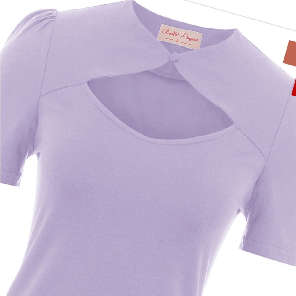 Vintage Short Sleeve Hollowed Front Cotton Top